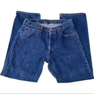 Levi's Original Fit 501 Button Fly Denim Blue Jeans Men Size 33 x 30 Med Wash